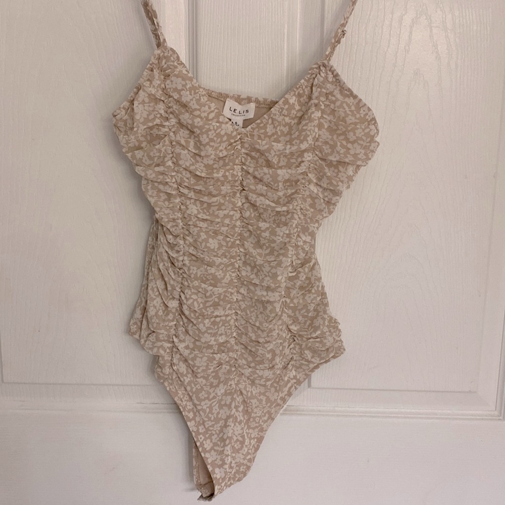 Beige & White Boutique Bodysuit